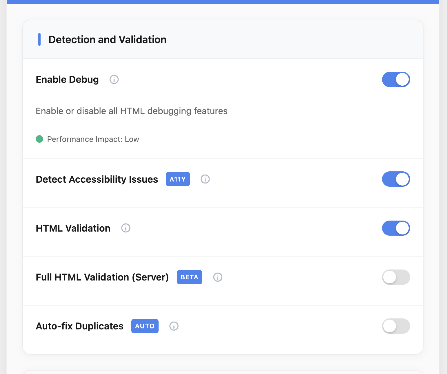 Detection and Validation